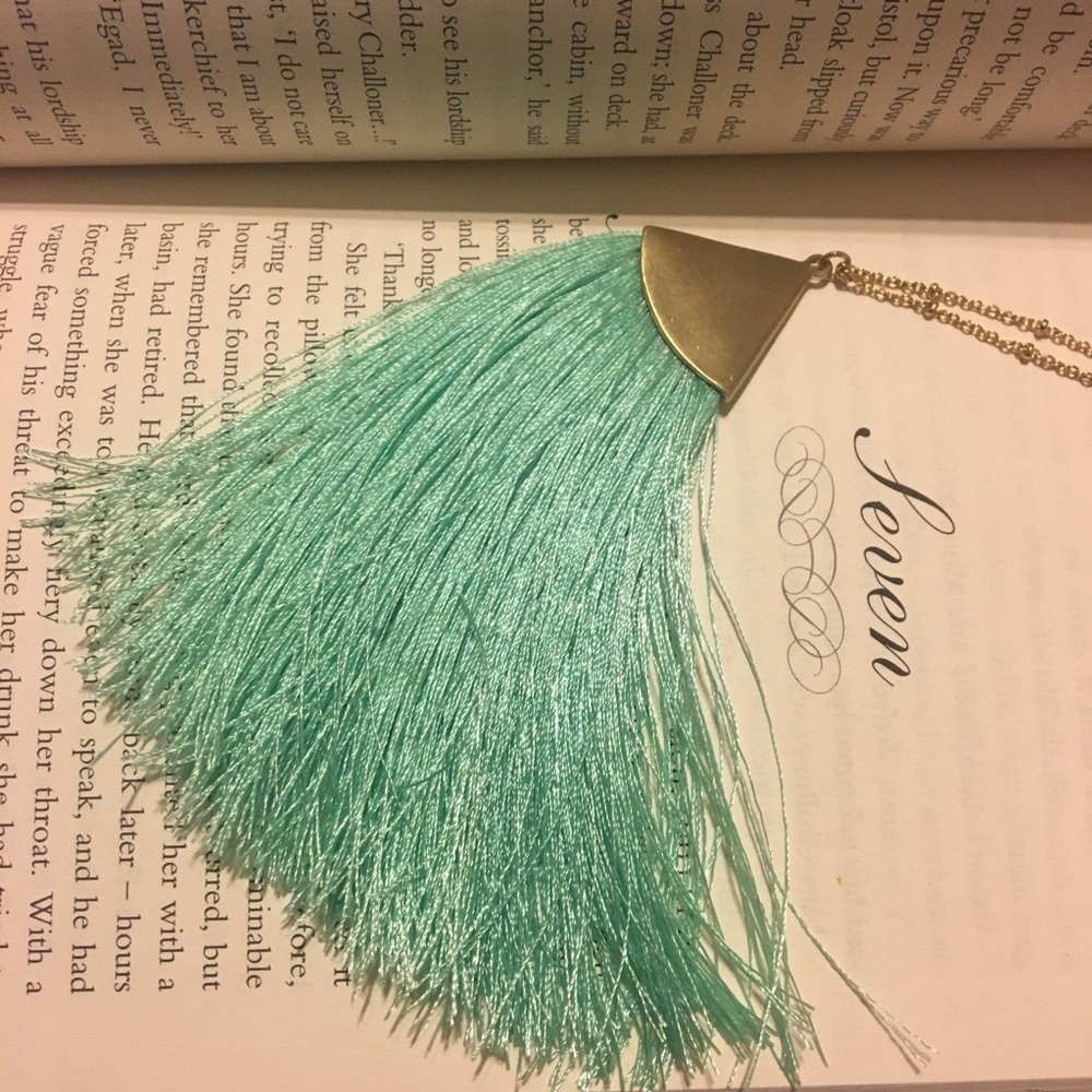 "Lara" Necklace  || Green Fringe Necklace
